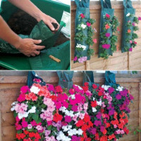 Kvetinová taška na zavesenie "Kaskade" + zavlažovač, 10 otvorov, 53 x 23 cm